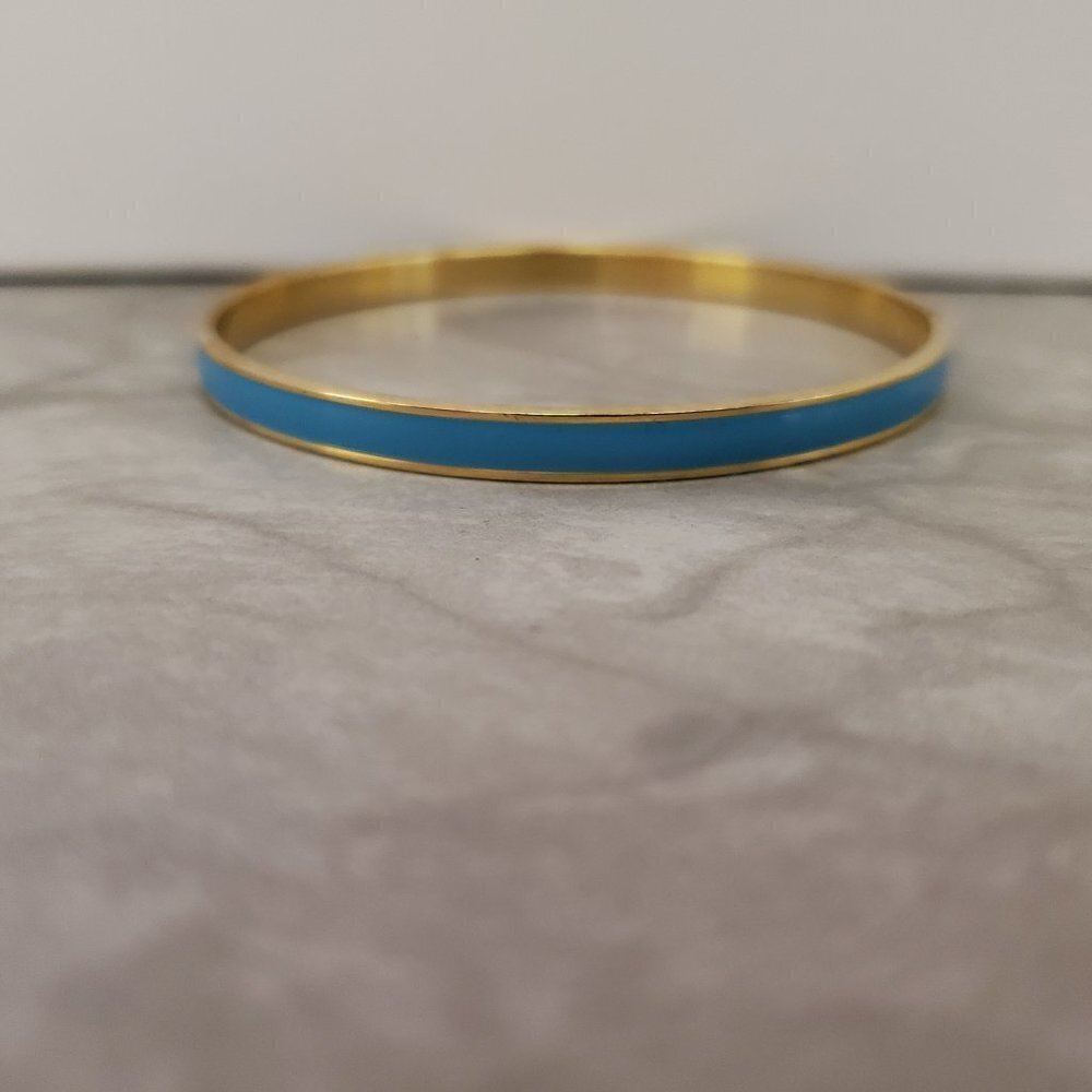💙 Vintage Y2k 00s 2000's J. Crew Bright Spring Blue Skinny Bangle 💙 - Picture 2 of 8